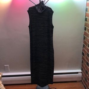 Grey black mock turtle neck dress